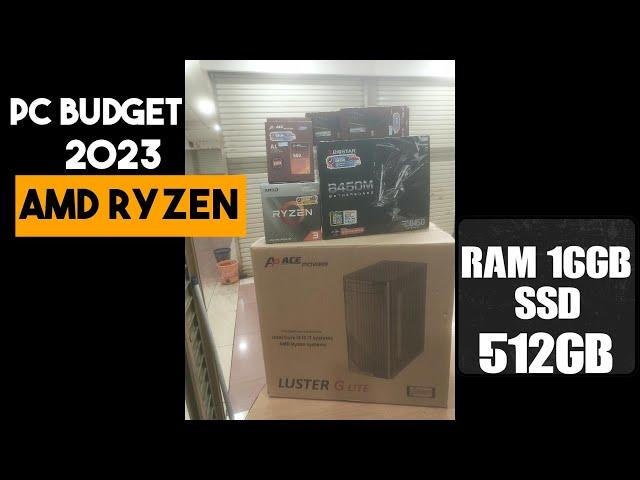 Komputer Rakitan PC Combo Budget 3jt an Tahun 2023 AMD Ryzen 4300G BIOSTAR B450 RAM 16GB SSD 512GB