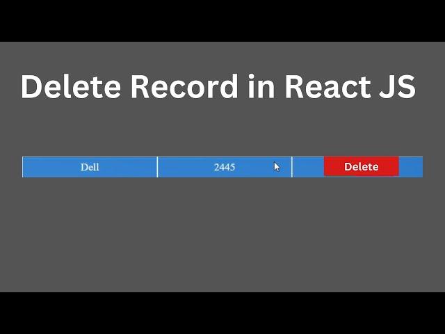 How to Delete a Row From Table in React JS | Delete a Record in React JS