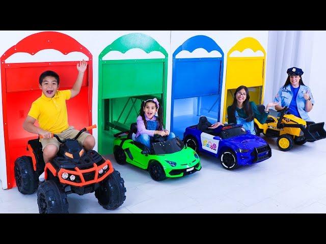 Ellie's Car Garage Adventure Slime, Rocks & More with Wendy and Eric