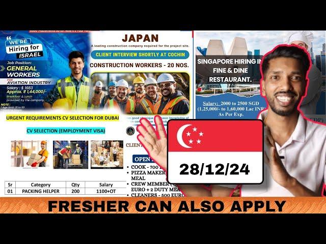 Japan  Singapore  Israel  Dubai  Saudi  Kuwait  and Europe Job