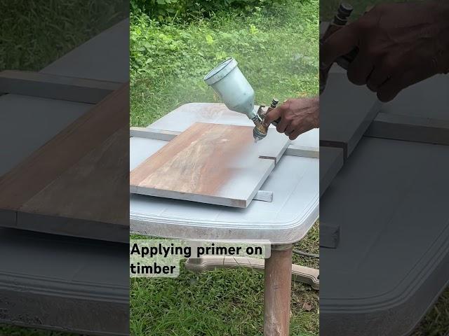 Applying primer in wood #architecture #housedesign #building #architecturelovers