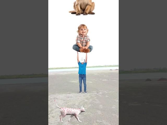 Small Kids / Cat / Monkey / Tractor - Funny VFX Magic Video #shorts #vfx #ytshorts