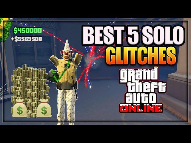 GTA 5 Online - ''TOP 5 SOLO WORKING GLITCHES'' 1.70 ( INSANE Money Glitch, No Bra Glitch & More