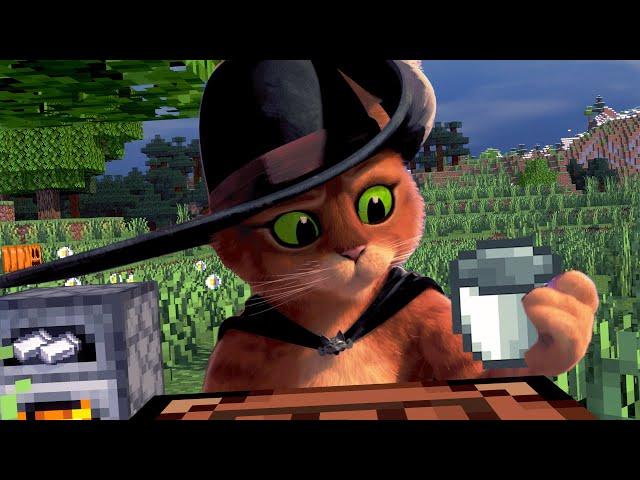 Puss In Boots & Maxwell The Cat Speedruns Minecraft ‍⬛
