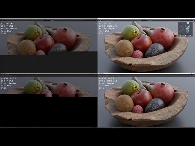 Research: Blender 2.83 CYCLES vs Maya 2020.2 ARNOLD (4K) – Speed 400%