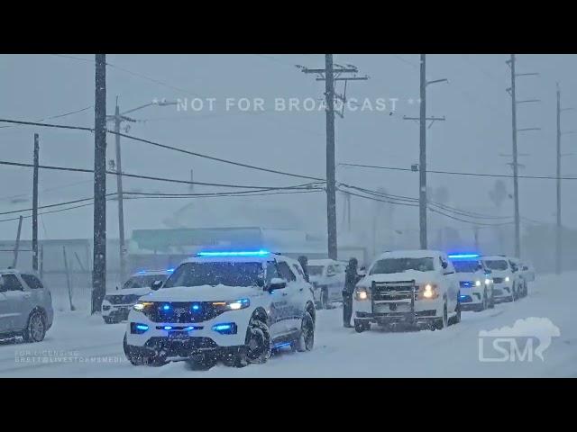 01-21-2025 New Orleans, Louisiana - Historic Winter Storm - Wrecks - Whiteout Condition - Heavy Snow