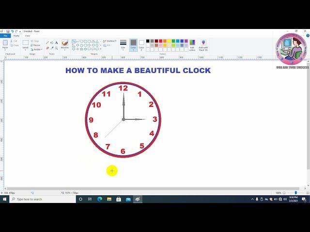 How to make a beautiful clock in MS PAINT |NCICS|