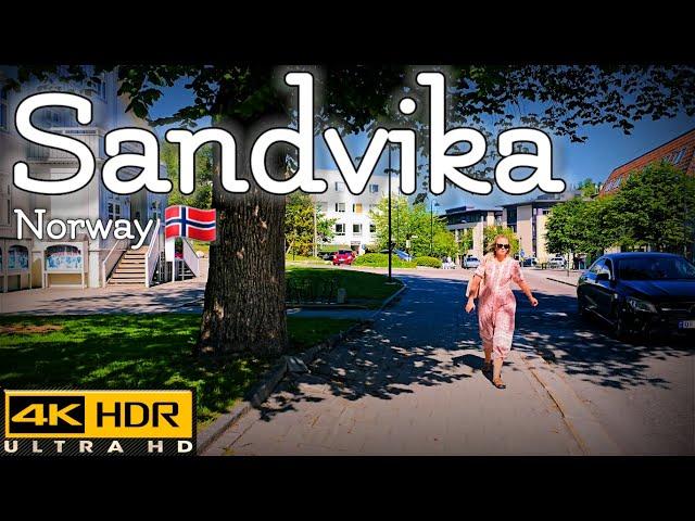 Walk with Me in Sandvika in Norway | 4K HDR | June 2024