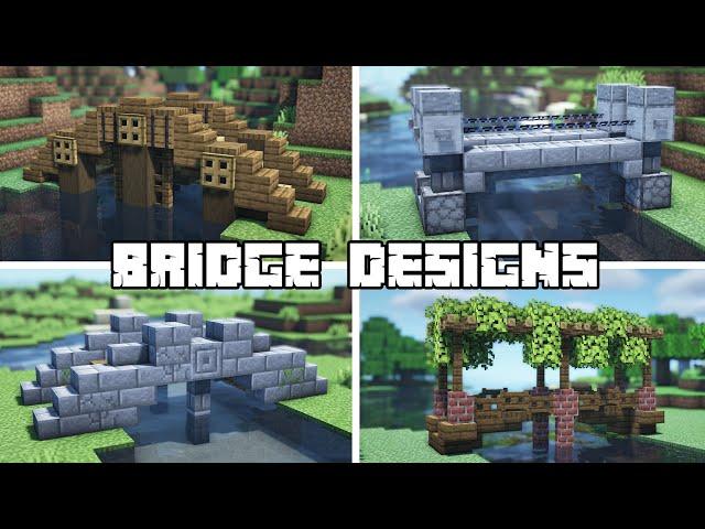 Minecraft - 4 Simple Bridge Designs (How to Build)