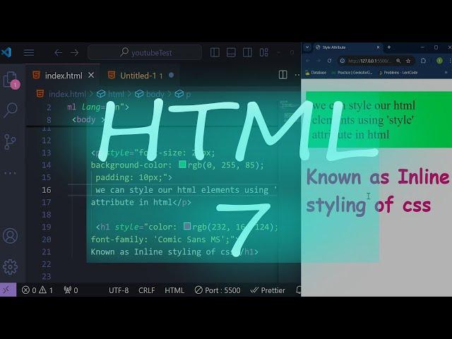 7.Html Style Attribute | Style Attributes | Html tutorial for beginners #codingbasics