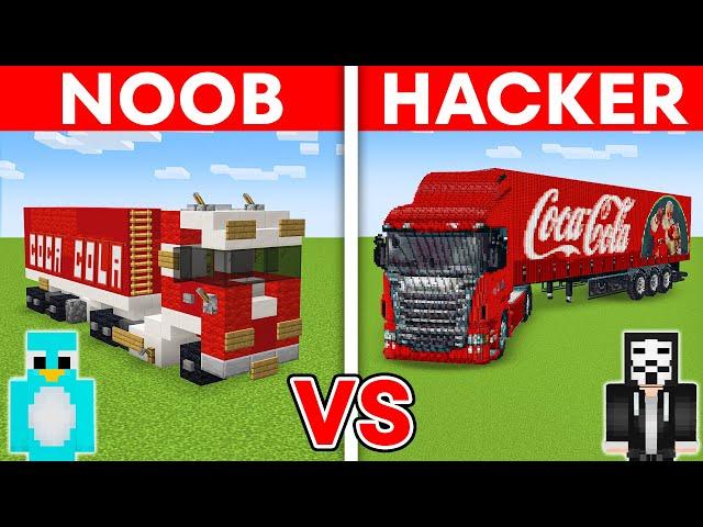 NOOB vs HACKER: COCA COLA TRUCK House Build Challenge in Minecraft