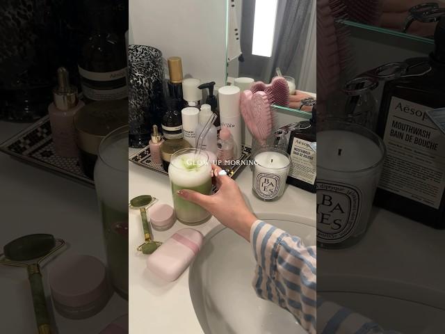 🩰️Glow up morning #selfcare #aesthetic #asmr #cleangirl #skincare #morningroutine #matcha #fyp