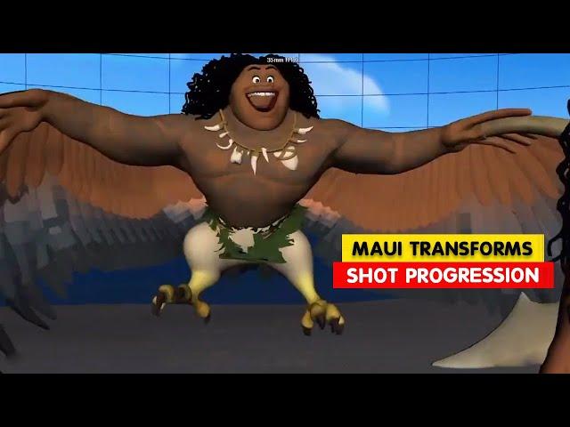 MOANA | Maui Transforms Shot Progression | Animation Breakdowns |  3D Animation Internships