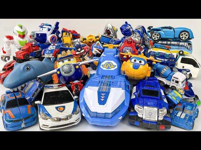 Transforming robot toy collection: Super Wings World, Optimus, POLICE CAR, CARBOT TOBOT, Plane