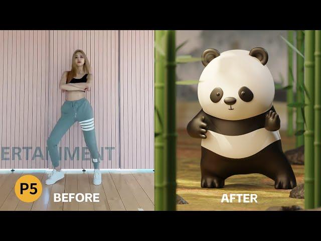 Panda Dance Blender Tutorial: P5-AI Mocap Fbx Remapping | Make your model dancing