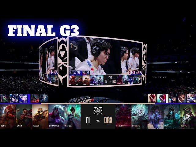 T1 vs DRX - Game 3 | Grand Finals LoL Worlds 2022 | DRX vs T1 - G3 full game