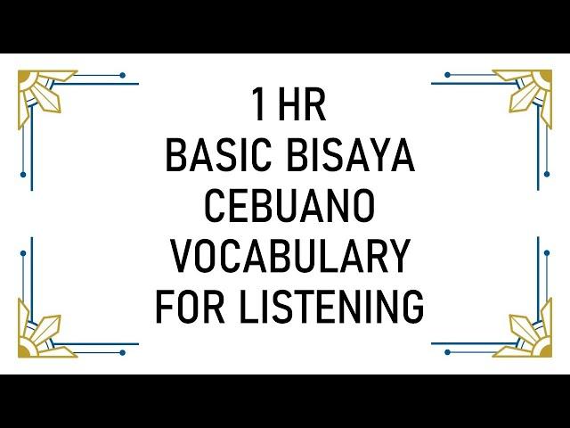 1-HR BASIC BISAYA CEBUANO Vocabulary | Lesson from VLOG#2