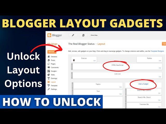 How To Unlock Blogger Layout Gadgets | Unlocked Layout in Blogger Template