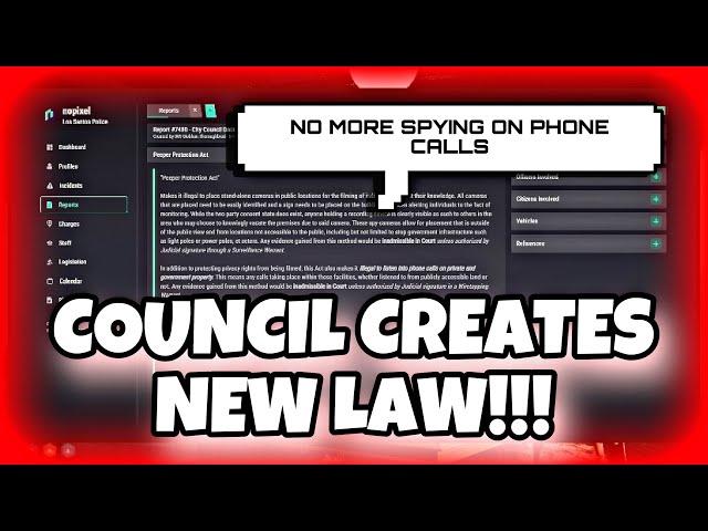 Council Creates New Act on Spying on Phone Calls | NoPixel 4.0 GTA RP