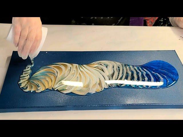 STUNNING traveling tree ring resin painting with a split cup!