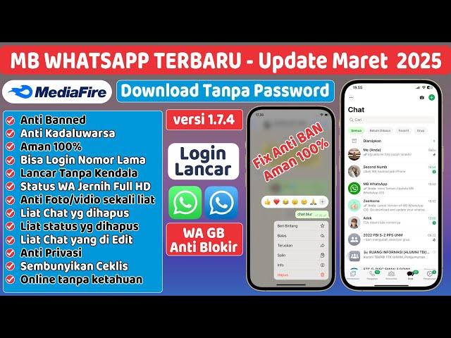 Update MB WhatsApp versi 1.7.2 Terbaru Maret 2025 || WA GB Terbaru 2025