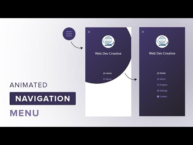Animated Navigation Menu using Html CSS and Javascript