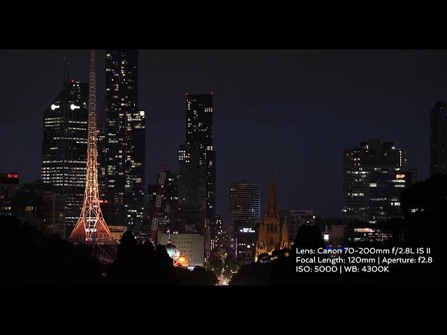 Canon Cinema Raw Light footage around Melbourne, dusk/night, Feb 2021.