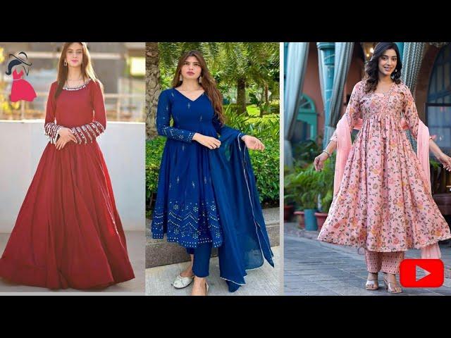 New lawn long Frock designs 2025 | latest Anarkali plain Frocks #fashion #dress