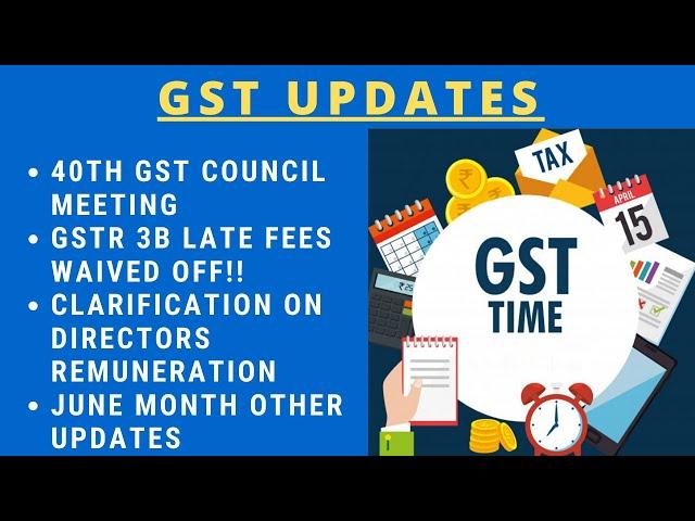 GST UPDATE | GSTR3B LATE FEES WAIVED|  40th GST COUNCIL MEETING BIG DECISIONS