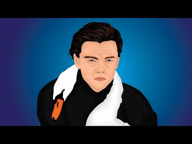 Vector Art | Vector Portrait | Cartoon Yourself - Leonardo DiCaprio_Adobe illustrator - Twin Tracers