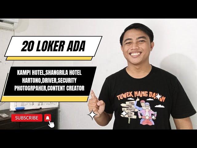 Lowongan Kampi Hotel, Shangrila Hotel, Hartono, Driber, Security,  Photographer dan Content Creator