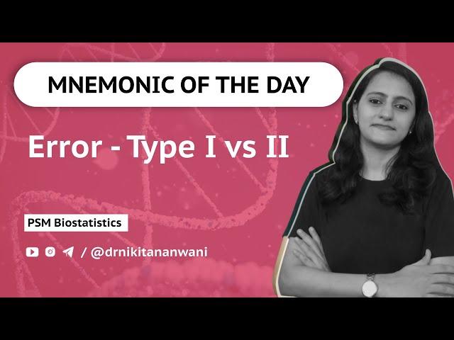 Mnemonics Biostatistics PSM | Type I vs II error| alpha beta error |Dr. Nikita Nanwani mnemonics
