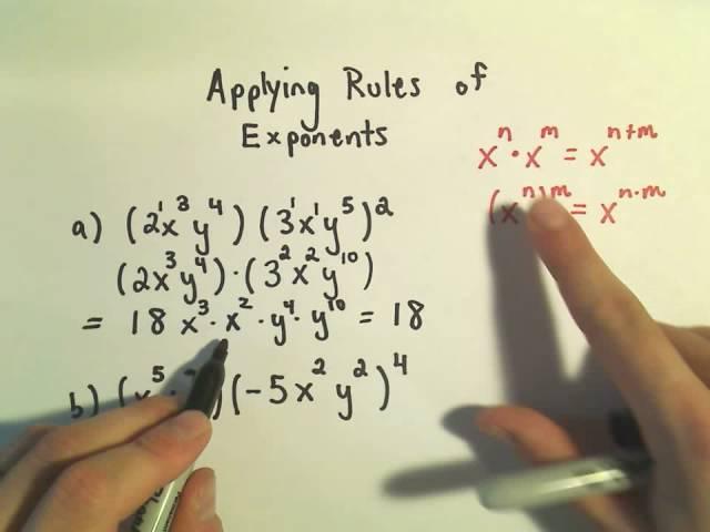 Applying the Rules of Exponents - Basic Examples #1