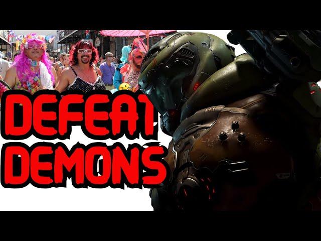 DOOMGUY Destroys They/Them Demons in DOOM Eternal 