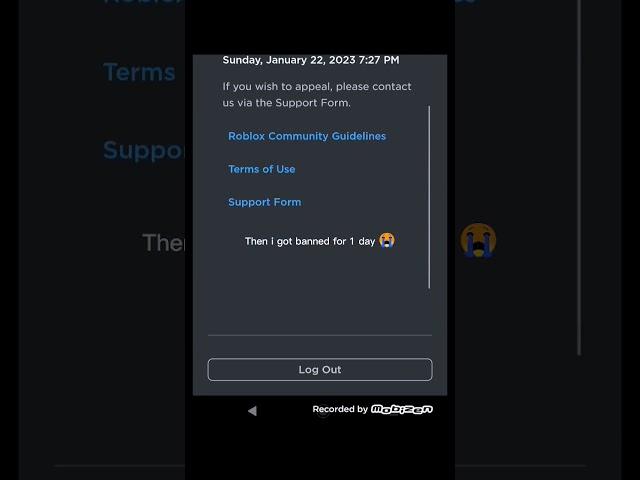 that's how i got banned from roblox for 1 day