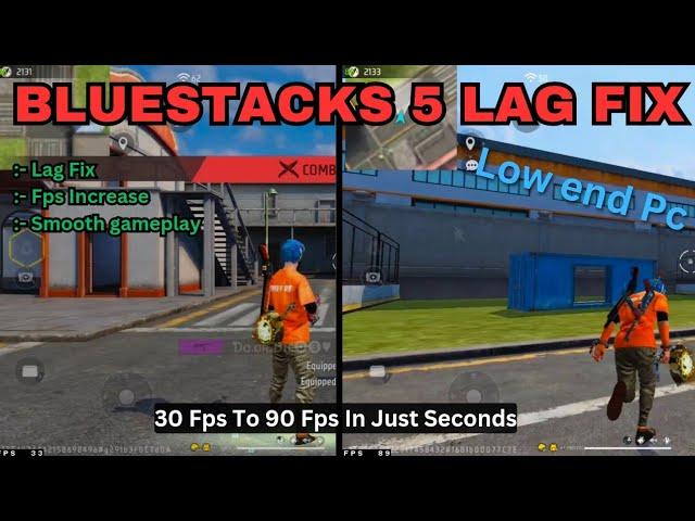 Bluestacks 5 Lag Fix : 30 to 90 Fps In just 2 Settings  ! Royal FF