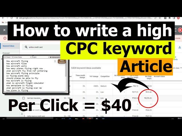 How to write a high CPC keyword Article:  How to Increase Google AdSense Earnings (2022)