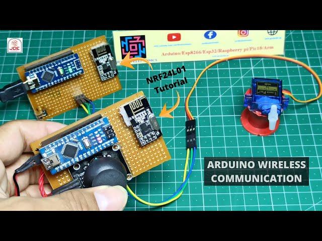 Servo Motor Control with Joystick and Arduino | Arduino Wireless Communication | NRF24L01 Tutorial