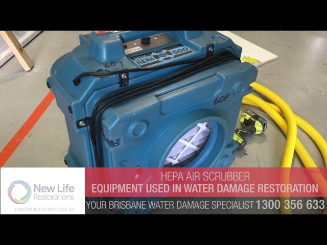 Hepa Air Scrubber Used In Water Damage Restoration (Brisbane)