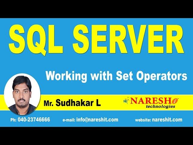 Working with Set Operators in SQL Server | MSSQL Training Tutorial