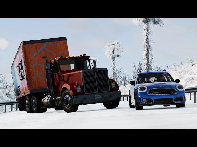 BeamNG Drive - Hydroplane and Icy Crashes