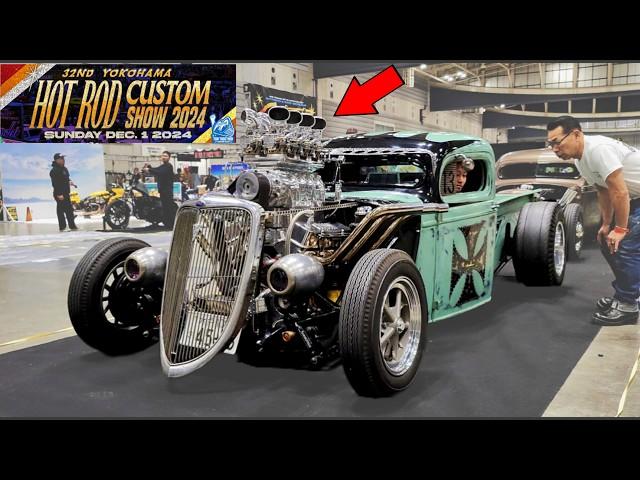 !! American Cars invade JAPAN !! MOONEYES Hot Rod & Custom Show | Saturday Setup Day [アメ車達]