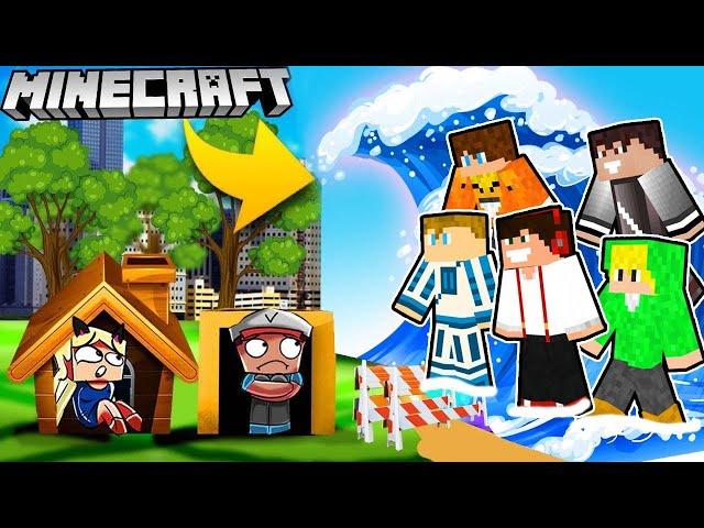 BAZA VS TSUNAMI YOUTUBERÓW W MINECRAFT CHALLENGE | Vito vs Bella