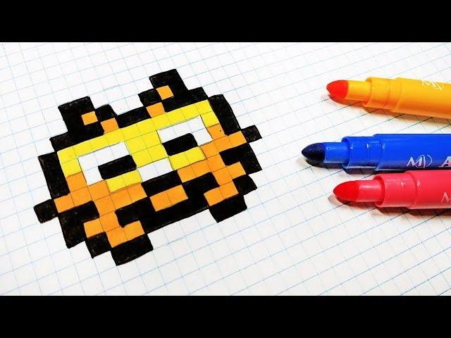 Handmade Pixel Art - How To Draw a Space Invader  #pixelart