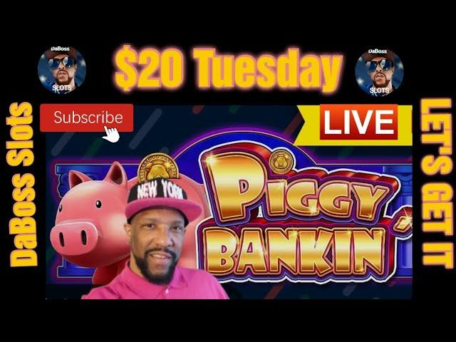 $20 Tuesday on Piggy  Bankin Slot Machine #dabossslots