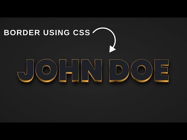 How to make gold border text using HTML and CSS | CSS Design