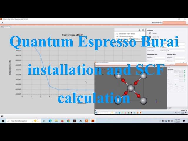 Burai Quantum espresso with java runtime installation and running SCF calculation