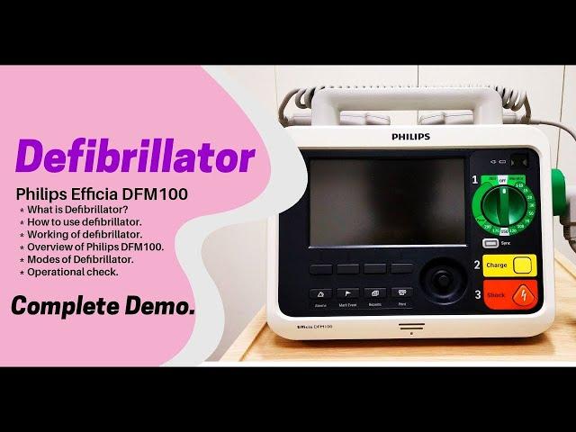 Philips DFM100 | How to use Defibrillator | Philips defibrillator demonstration | Operational check