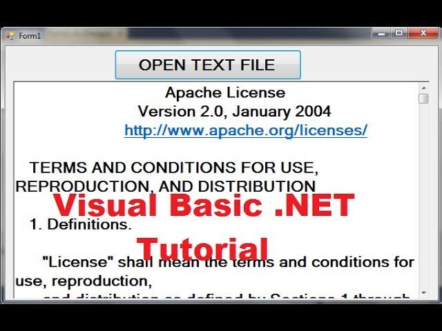 Visual Basic .NET Tutorial 32 - Open File text into Textbox or richTextBox in VB.NET