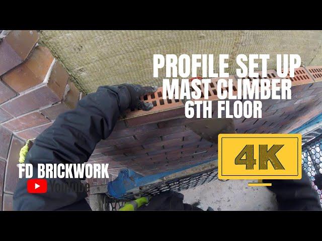 Bricklaying - Setting Up Profile 6th Mast Climber |4K